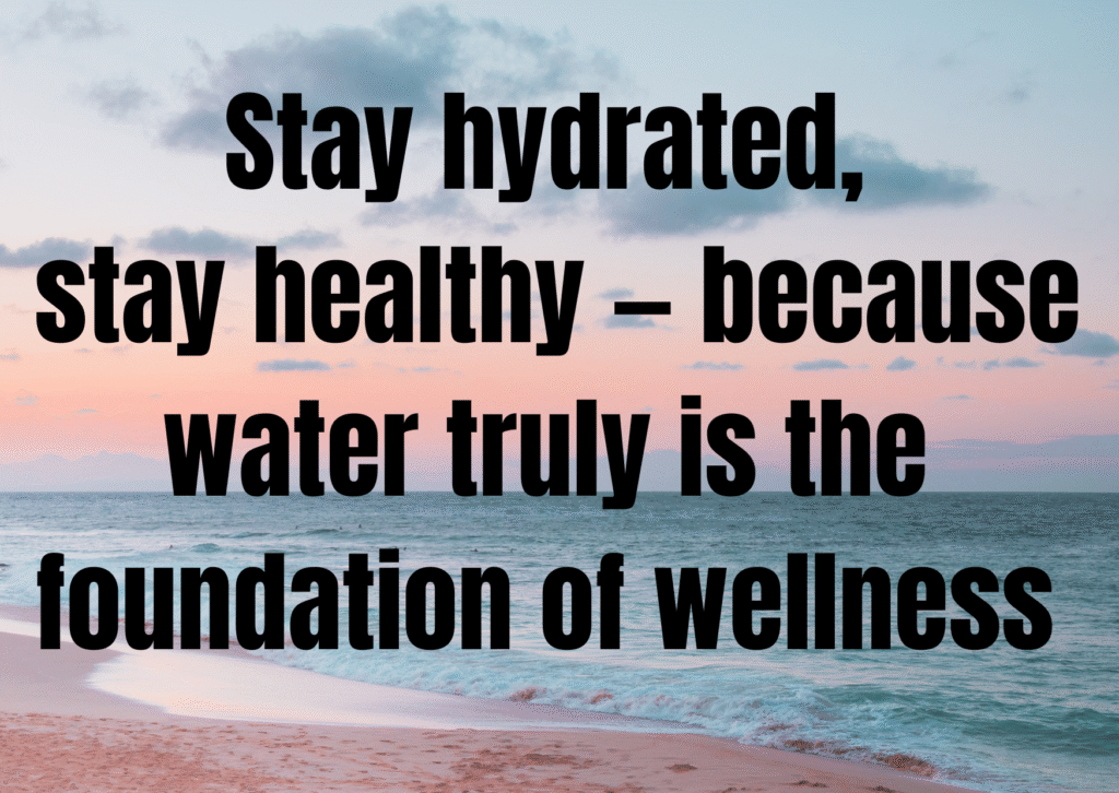 Stay hydrated, stay healthy