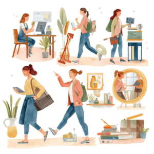 Illustration showing common lifestyle reasons why women feel tired all the time