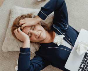 Illustration showing mental exhaustion and fatigue caused by ongoing stress at work